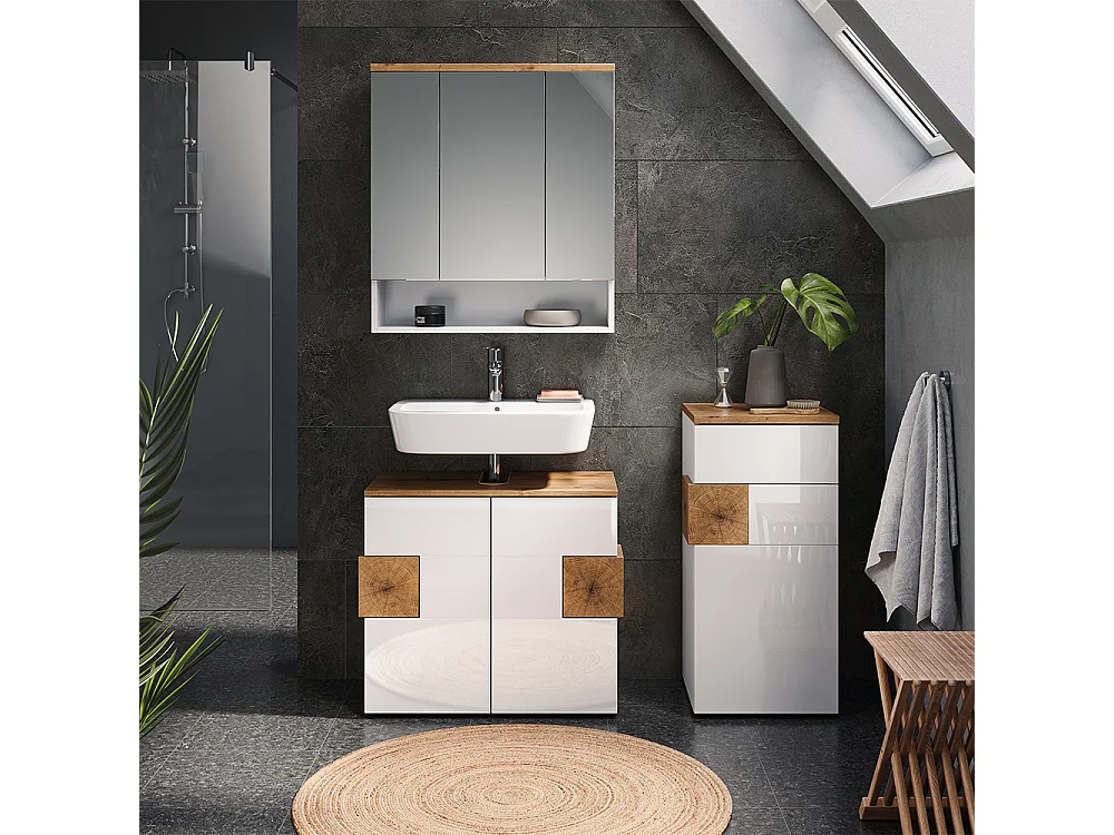 Meubles bain blanc 73x37x64 eden