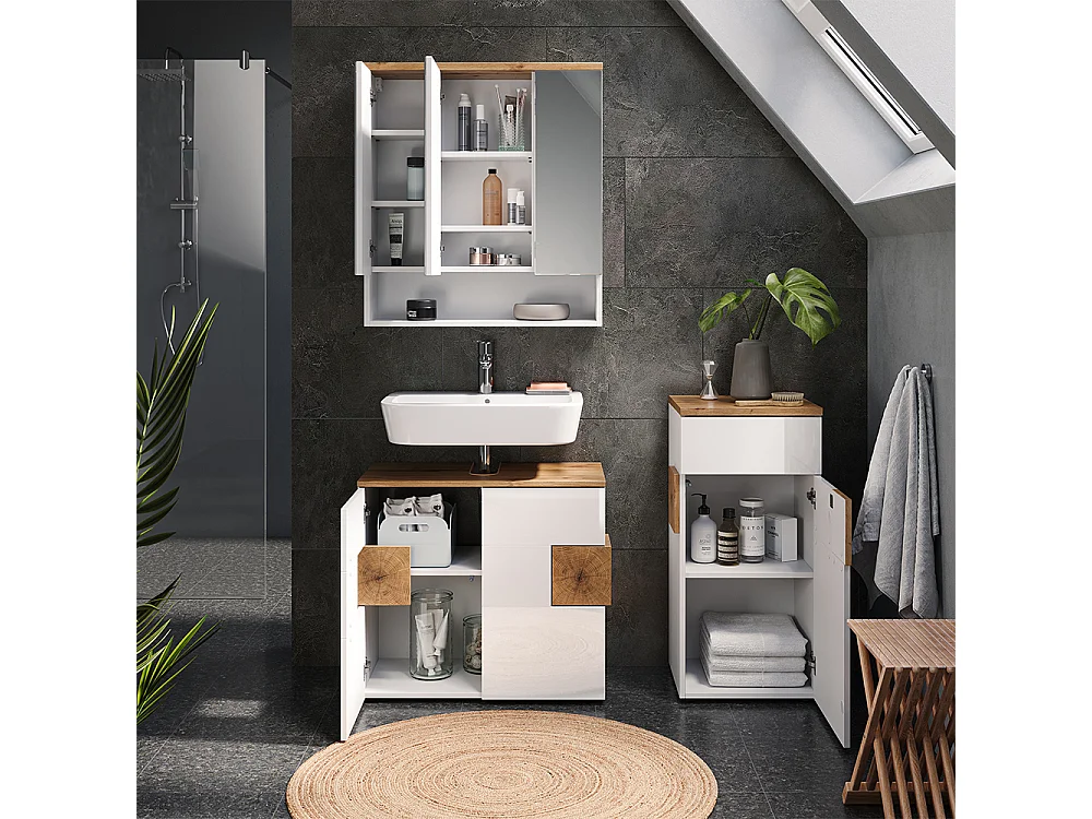 Meubles bain blanc 73x37x64 eden