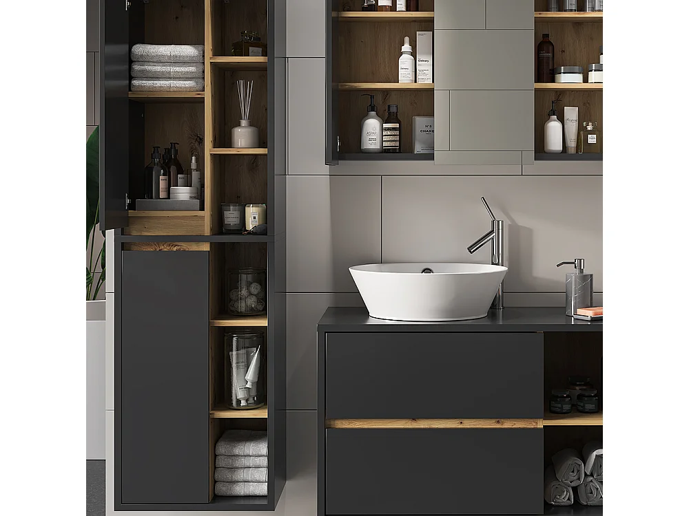 Set di mobili da bagno antracite 60x45x100 viola