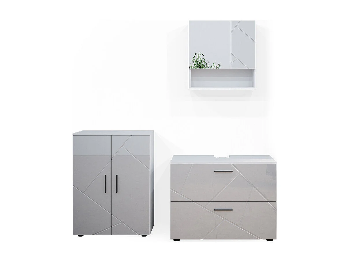 Meubles bain blanc haute brillance 80x41x58 irma