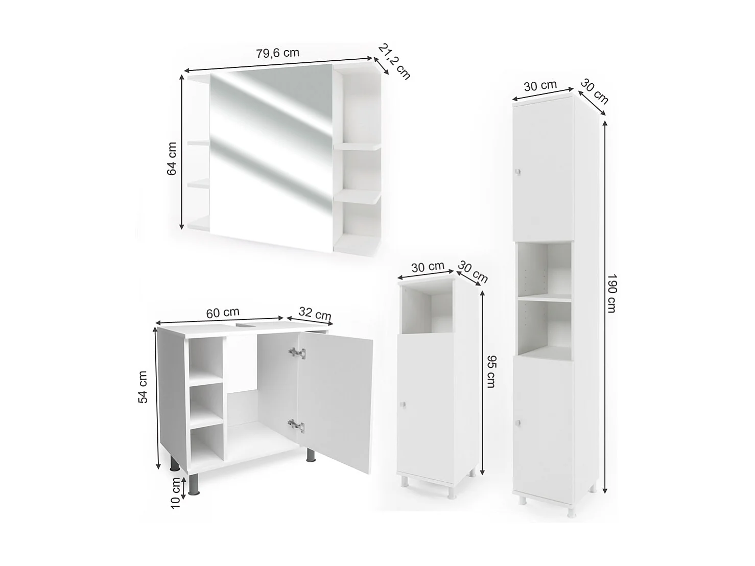 Meubles bain blanc 60x32x54 fynn