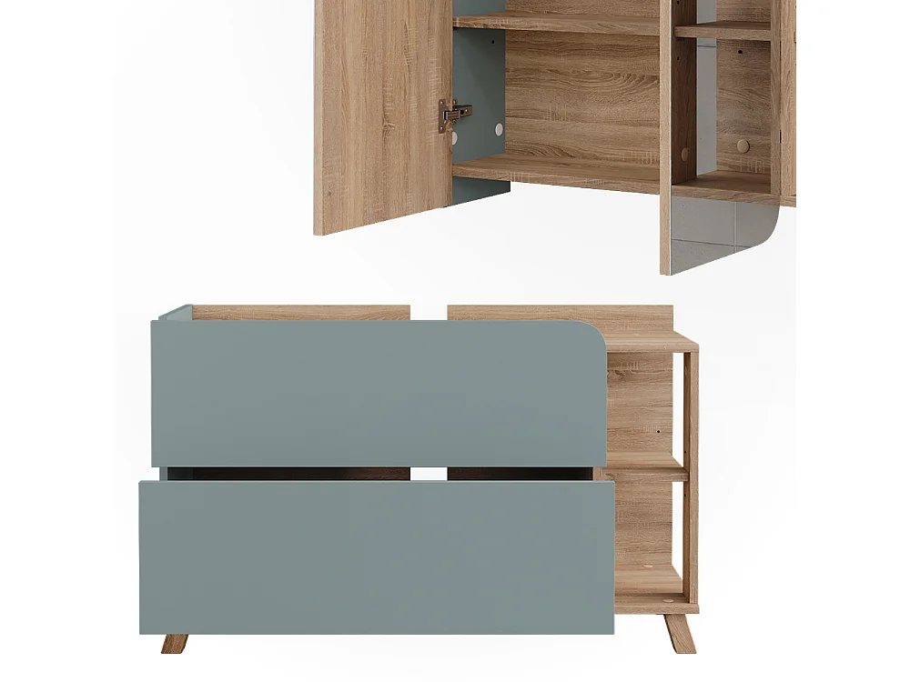 Meubles bain sonoma/bleu 100x35x65 karen