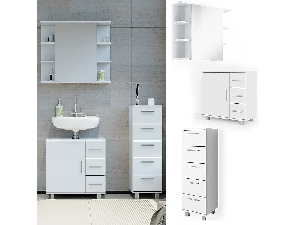 Meubles bain blanc 60x33x60.8 ilias