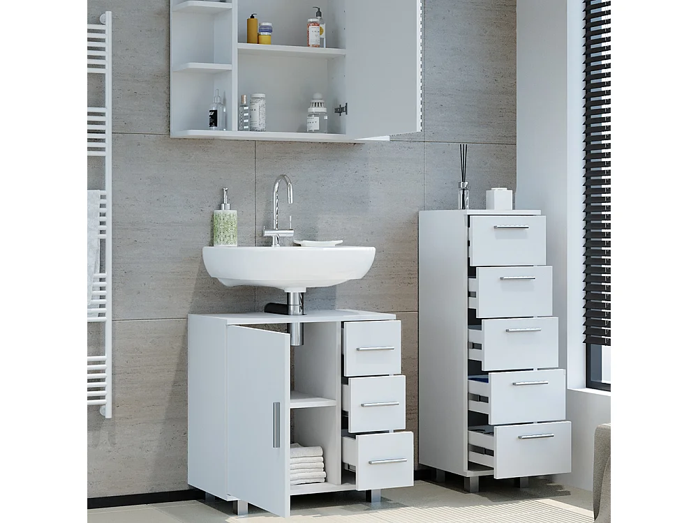 Meubles bain blanc 60x33x60.8 ilias