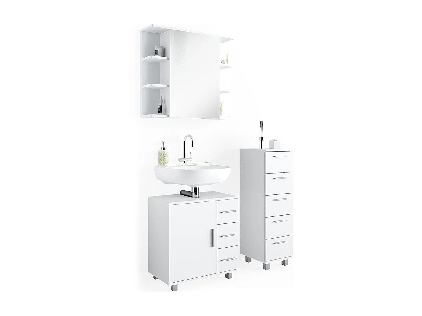 Meubles bain blanc 60x33x60.8 ilias