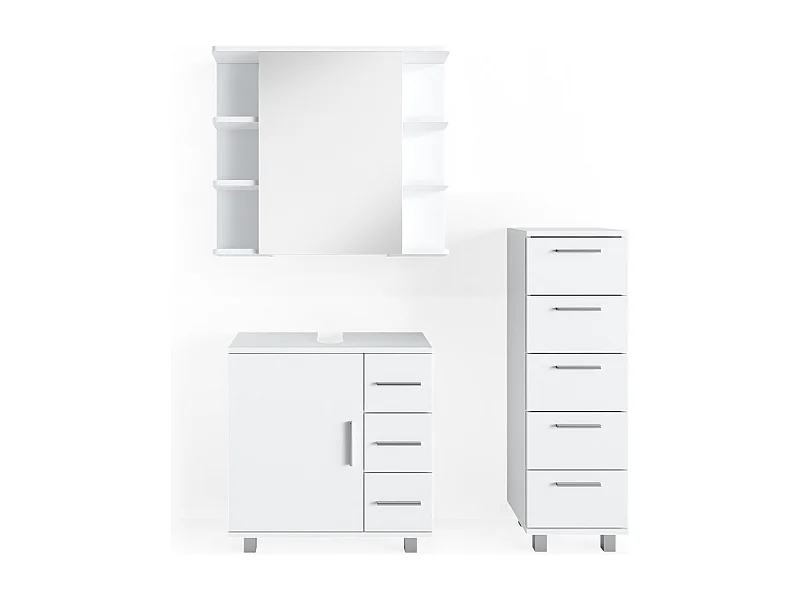 Conjunto de móveis de casa de banho branco 60x33x60.8 ilias