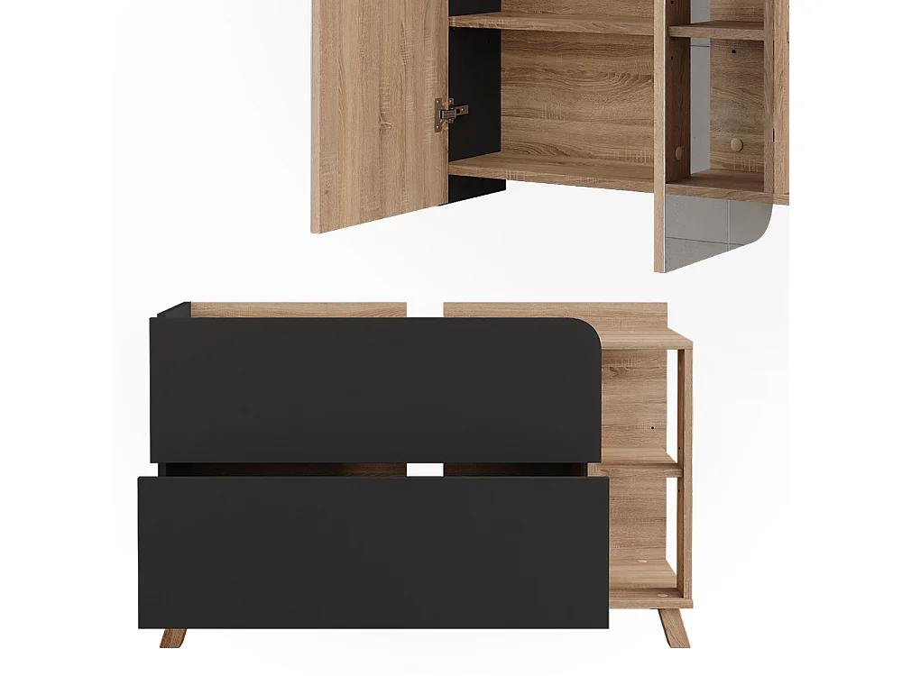 Meubles bain sonoma/anthracite 100x35x65 karen