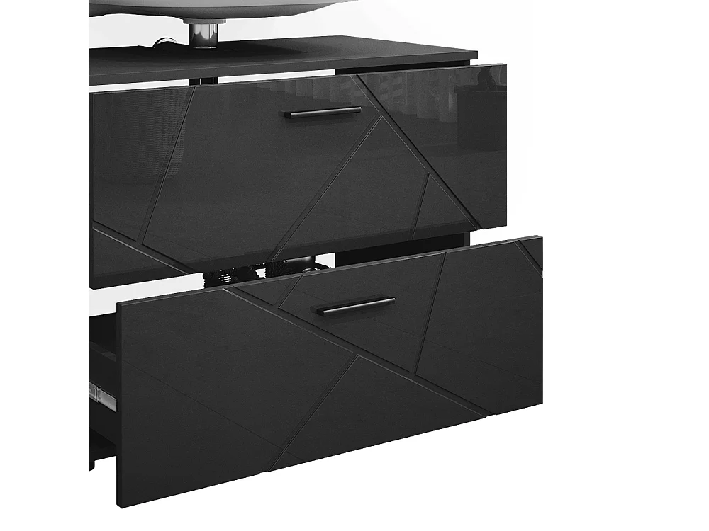 Badmöbel-Set anthrazit hochglanz 80x41x58.6 irma