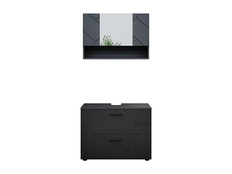Badmöbel-Set anthrazit hochglanz 80x41x58.6 irma