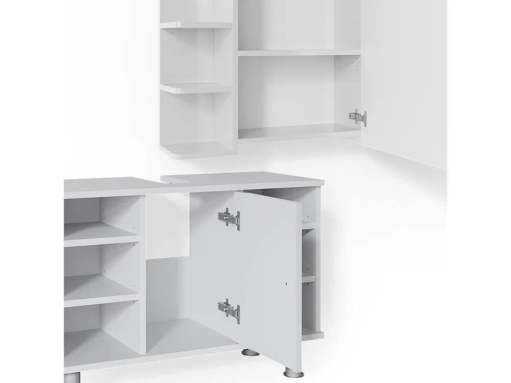 Set mobili bagno bianco 60x32x54 fynn