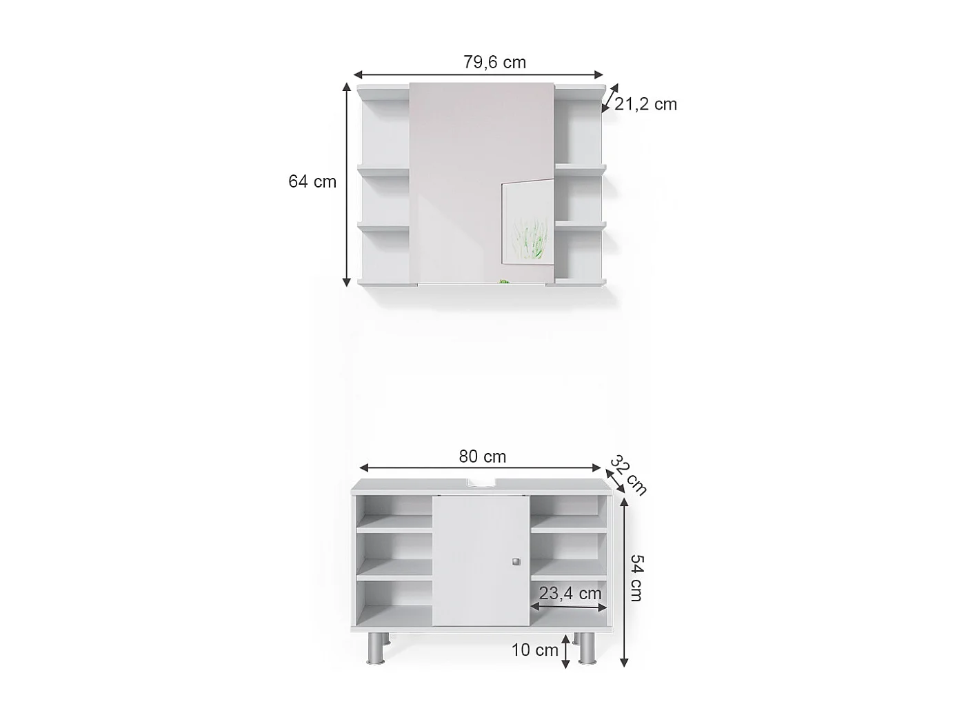 Meubles bain blanc 60x32x54 fynn