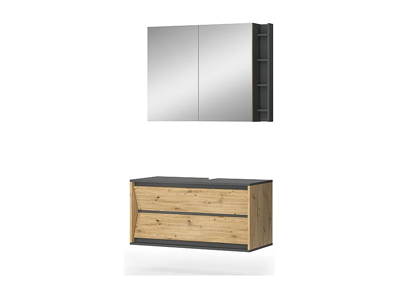 Set di mobili da bagno antracite/artisan 100x45x50 edelin