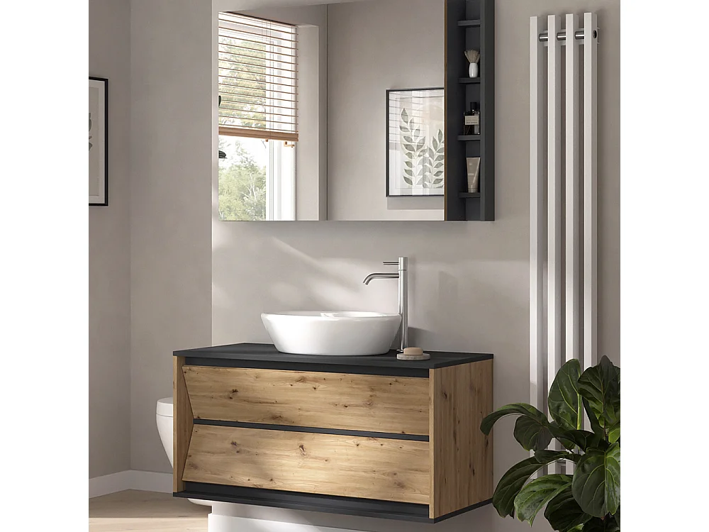 Badmöbel-Set anthrazit/artisan 100x45x50 edelin