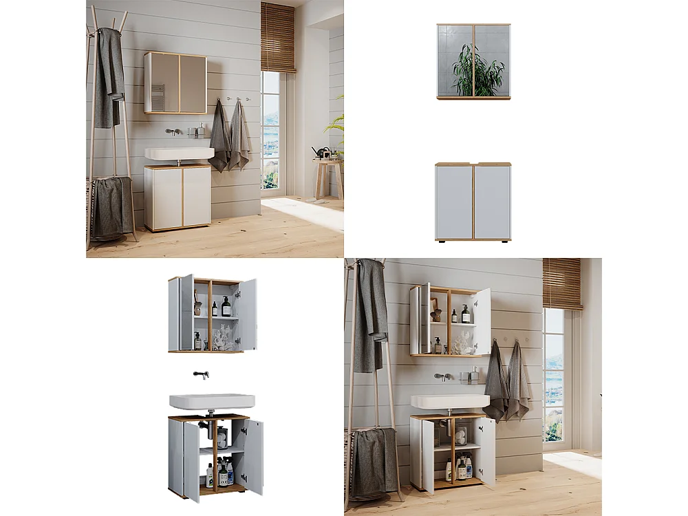 Set mobili bagno bianco/artisan 60x30x62 didi