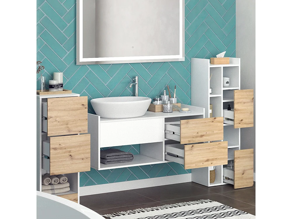 Meubles bain blanc 105x43x45 alf