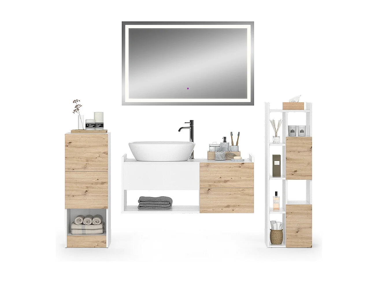 Meubles bain blanc 105x43x45 alf