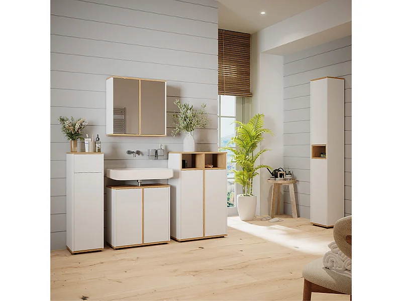 Set mobili bagno bianco/artisan 60x30x62 didi