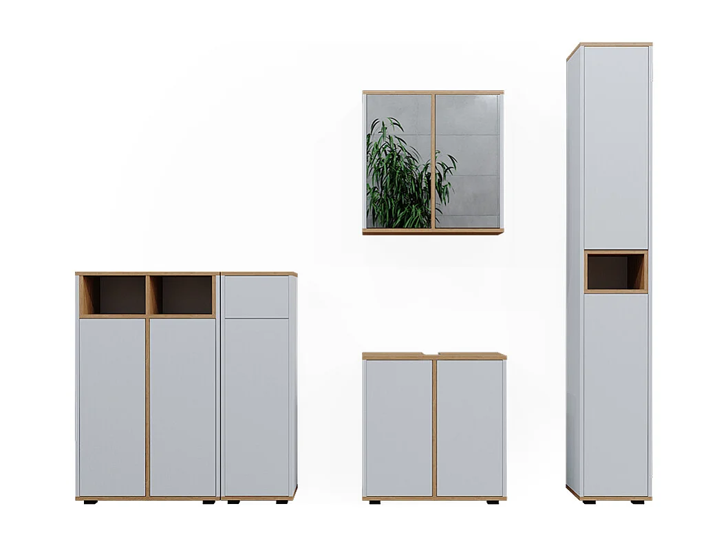 Set mobili bagno bianco/artisan 60x30x62 didi