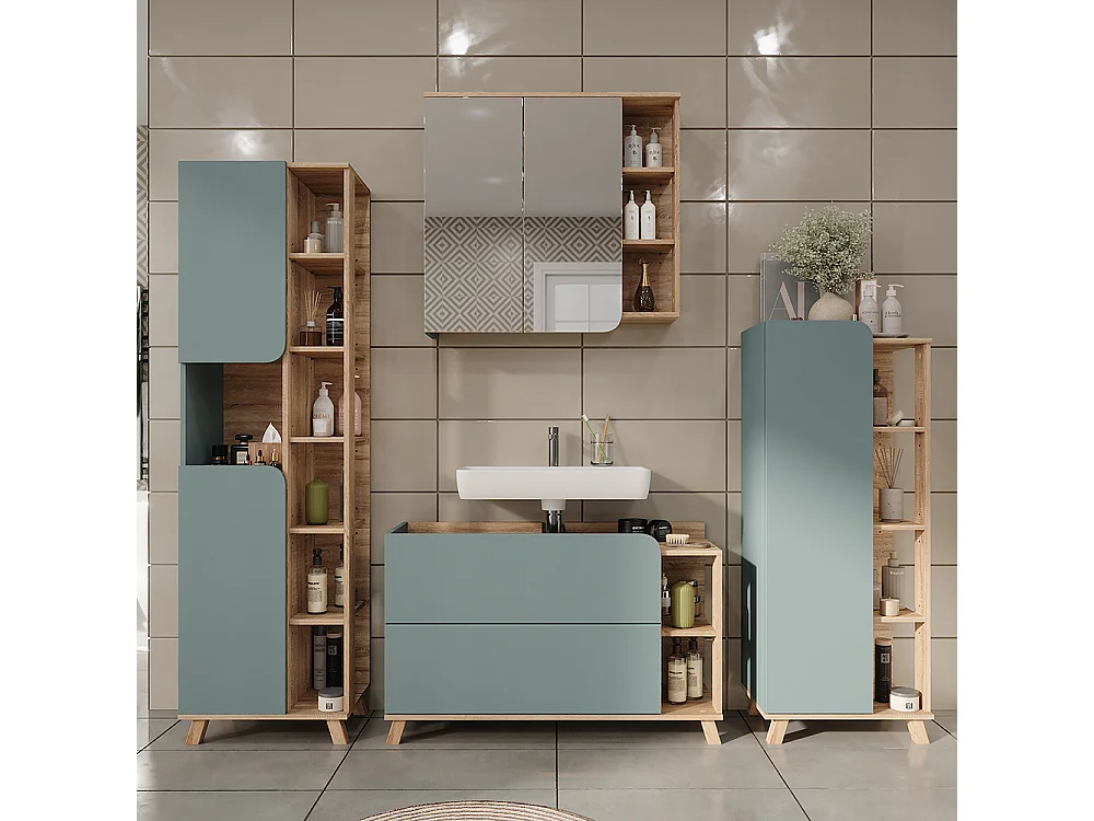 Meubles bain sonoma/bleu 100x35x65 karen