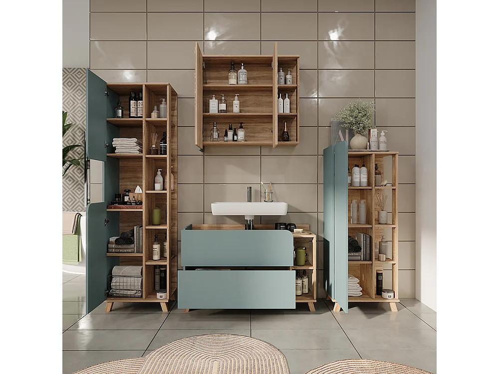 Meubles bain sonoma/bleu 100x35x65 karen