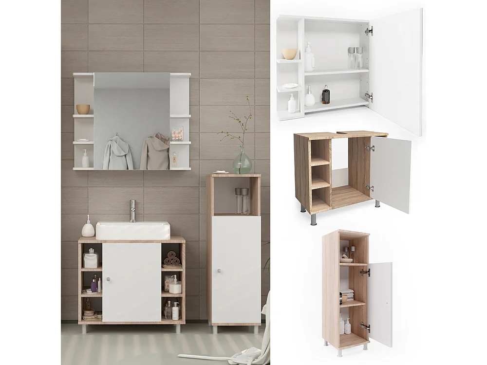 Set mobili bagno sonoma 60x32x54 fynn