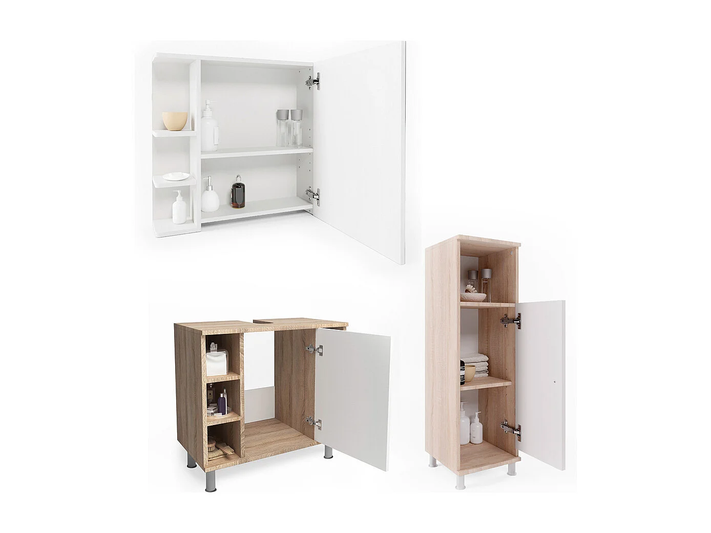 Set mobili bagno sonoma 60x32x54 fynn