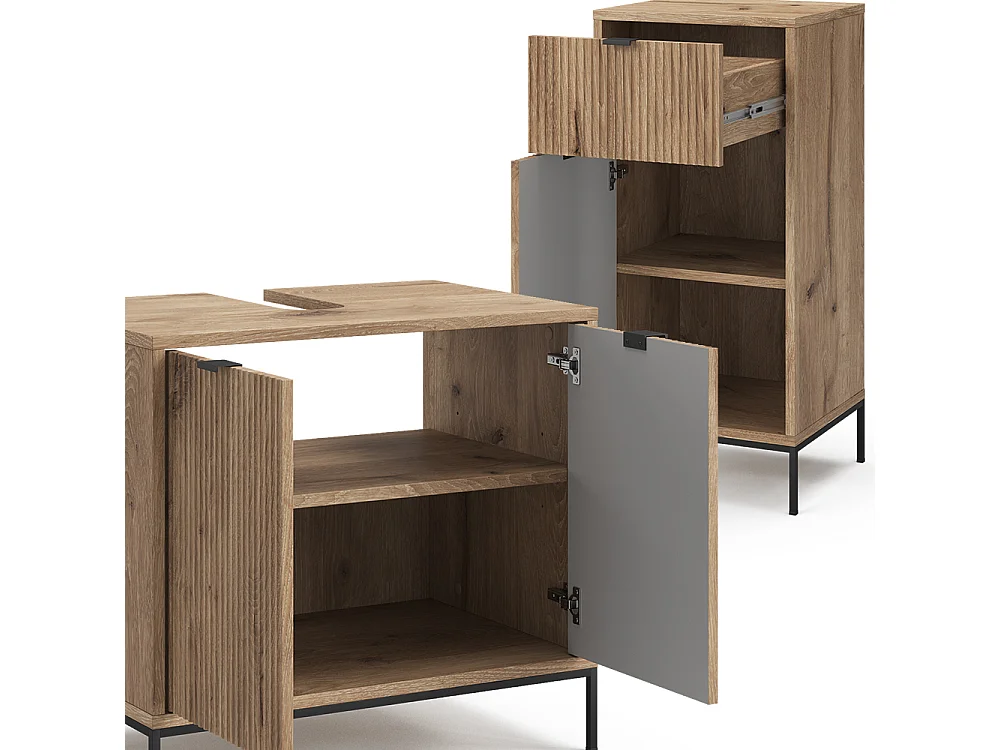 Set di mobili da bagno quercia vichinga 70x45x63 eliza