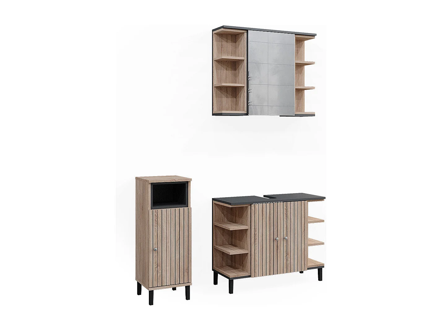 Set di mobili da bagno sonoma 79.6x32x64 aquis