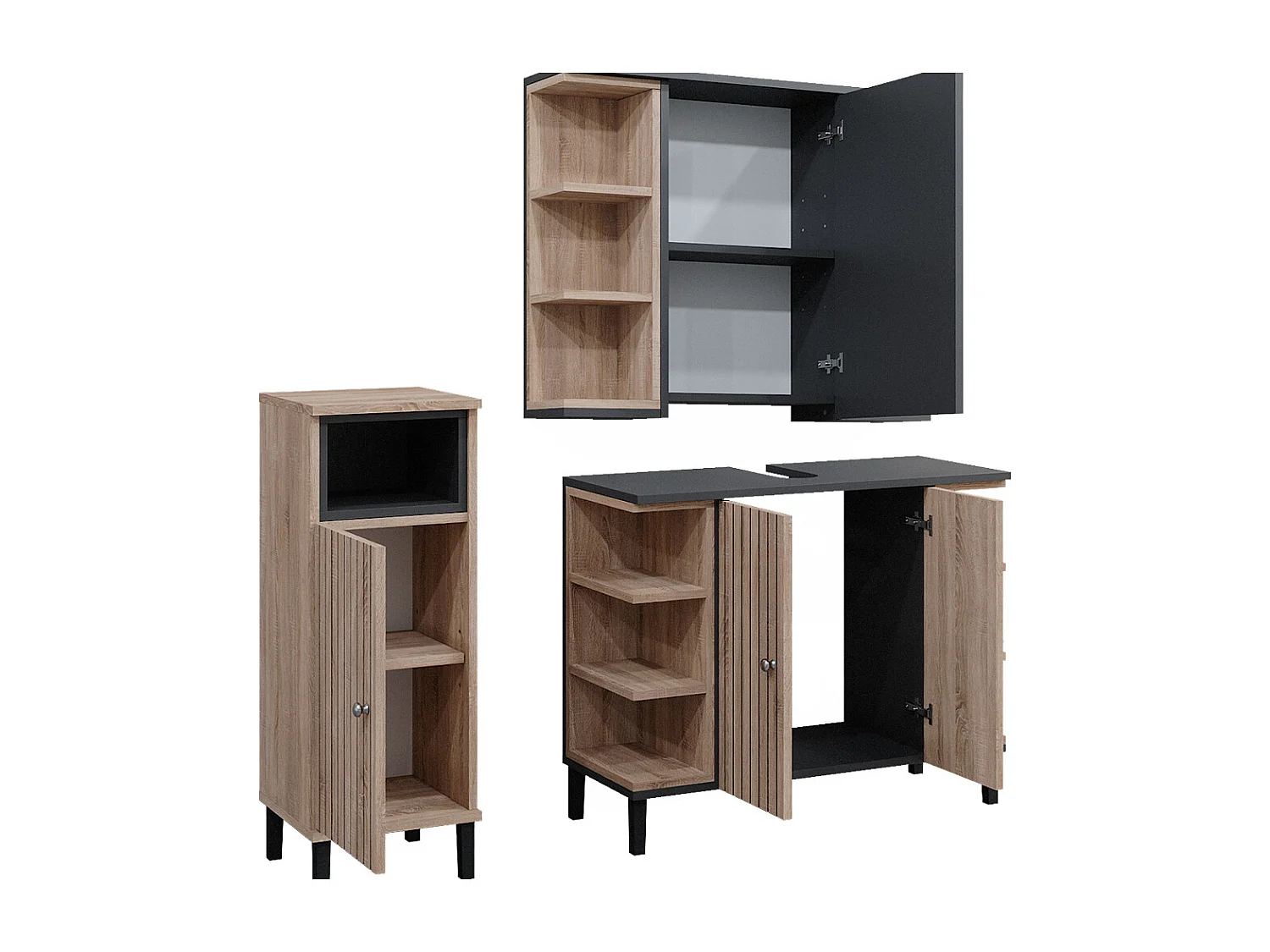 Set di mobili da bagno sonoma 79.6x32x64 aquis