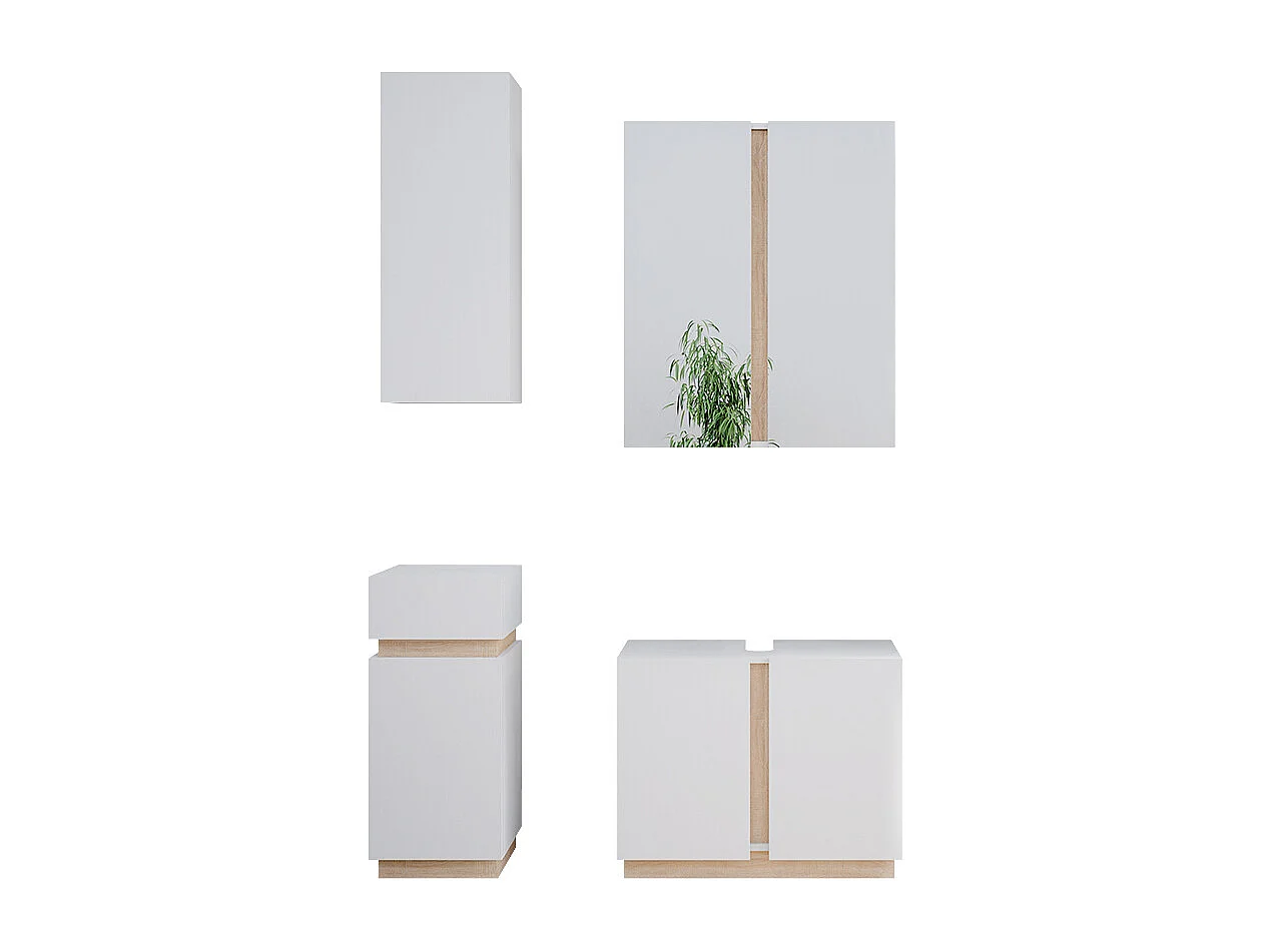 Set di mobili da bagno bianco 70x34x55 gloria
