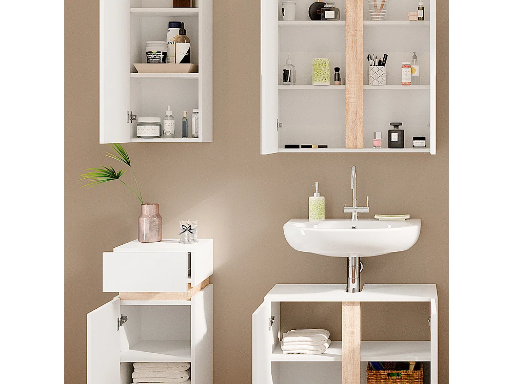 Set di mobili da bagno bianco 70x34x55 gloria