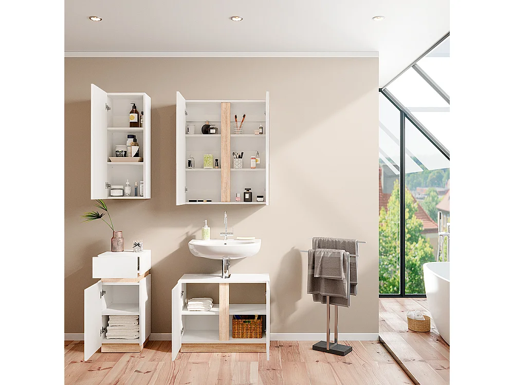 Meubles bain blanc 70x34x55 gloria