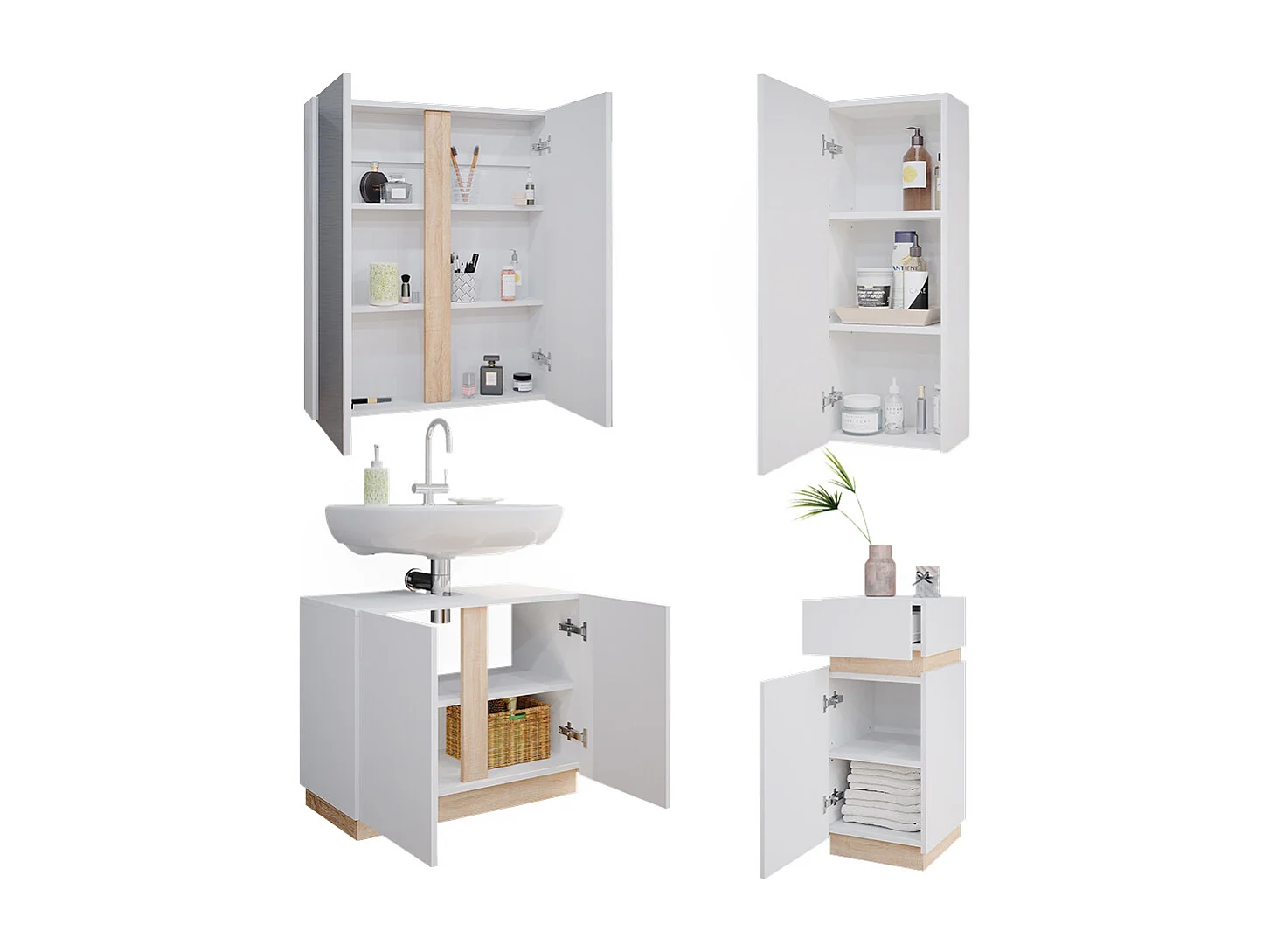 Meubles bain blanc 70x34x55 gloria