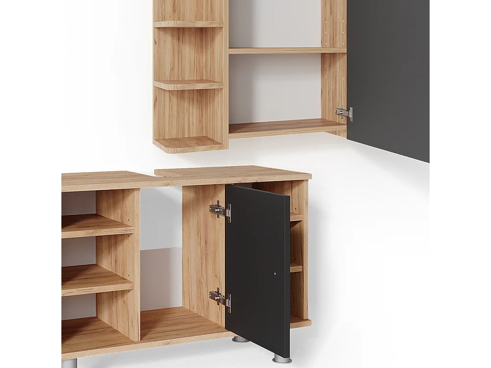 Badmöbel-Set goldkraft eiche 60x32x54 fynn