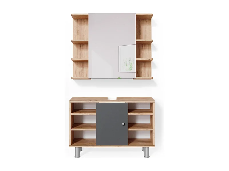 Badmöbel-Set goldkraft eiche 60x32x54 fynn