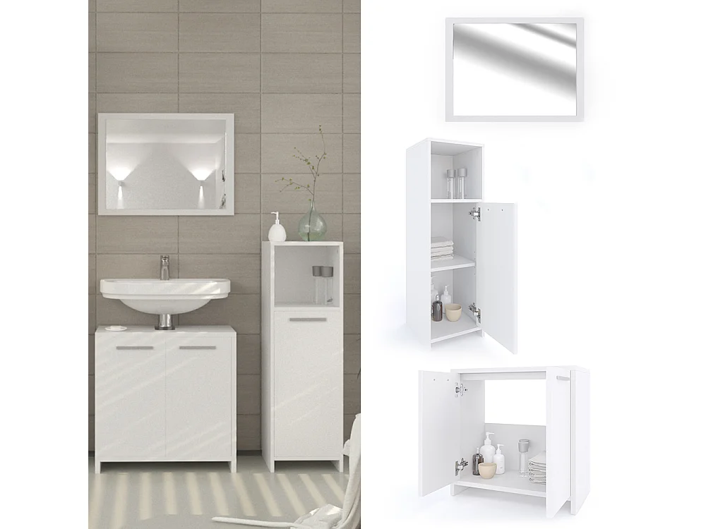 Meubles bain blanc 58x33x60 kiko