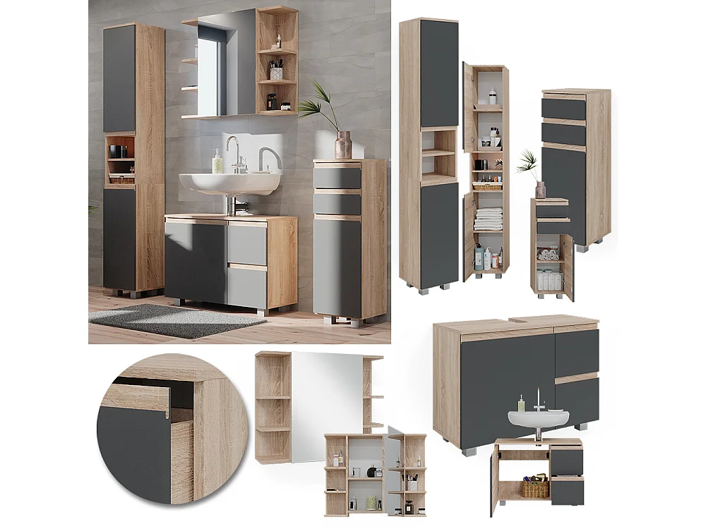 Meubles bain sonoma 80x33x60 j-shape