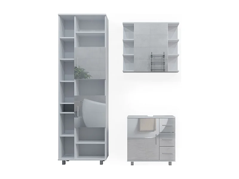 Set mobili bagno bianco lucido 60x33x60.8 ilias