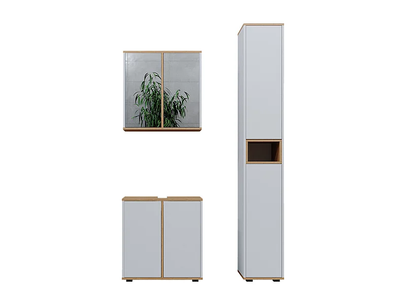 Set mobili bagno bianco/artisan 60x30x62 didi