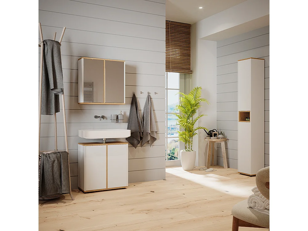 Set mobili bagno bianco/artisan 60x30x62 didi