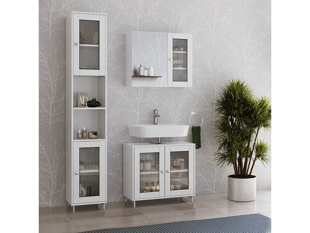 Set di mobili da bagno bianco 60x30x58 malte
