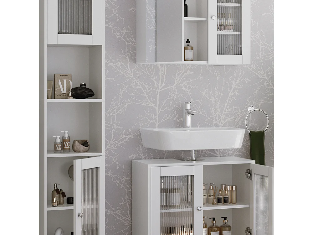Set di mobili da bagno bianco 60x30x58 malte