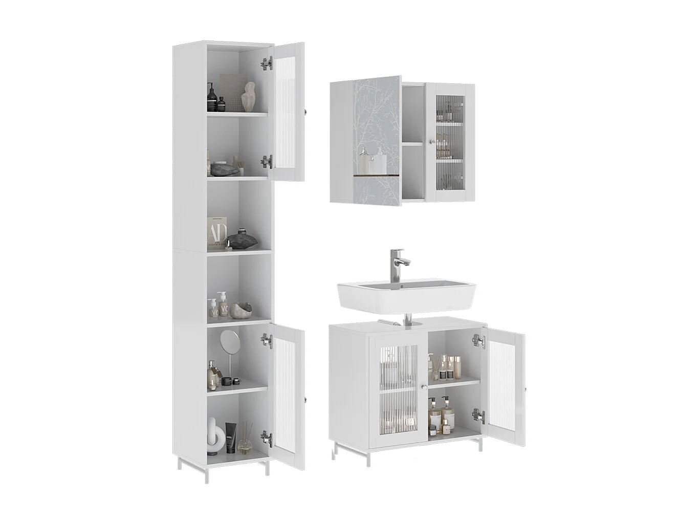 Set di mobili da bagno bianco 60x30x58 malte