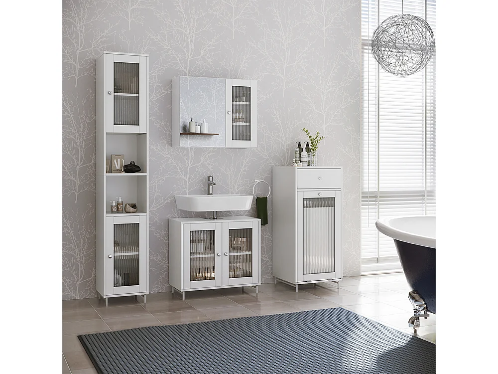 Set di mobili da bagno bianco 60x30x58 malte