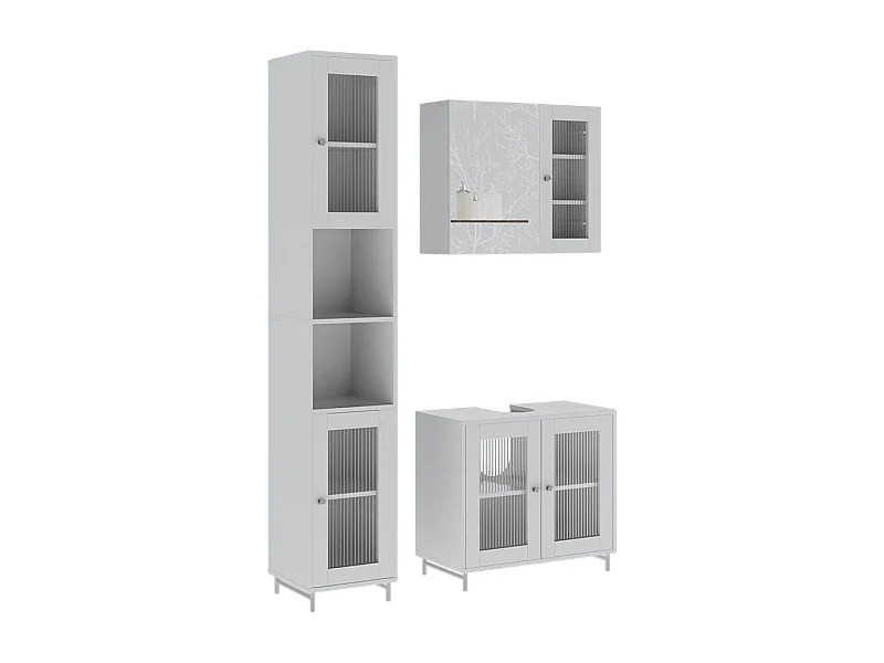 Ensemble de meubles de salle de bains blanc 60x30x58 malte