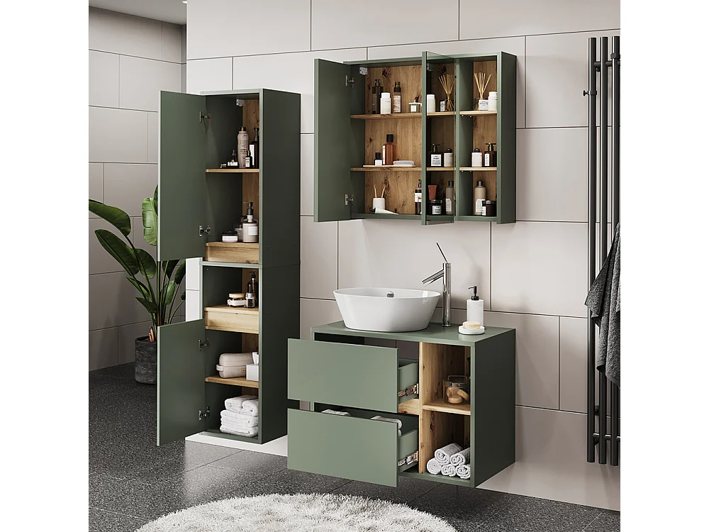 Ensemble de meubles de salle de bain vert/artisan 80x46x60 viola