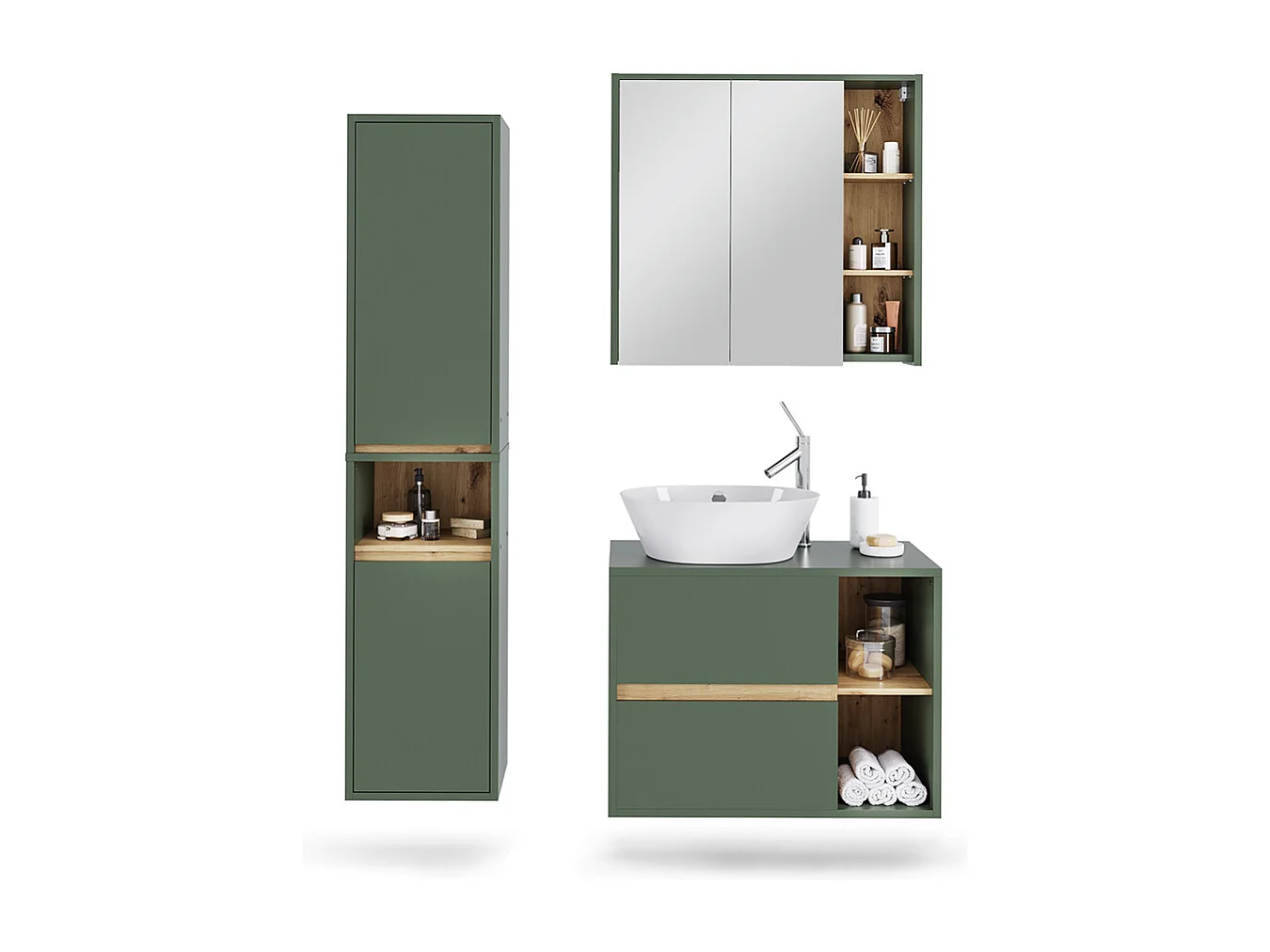 Ensemble de meubles de salle de bain vert/artisan 80x46x60 viola