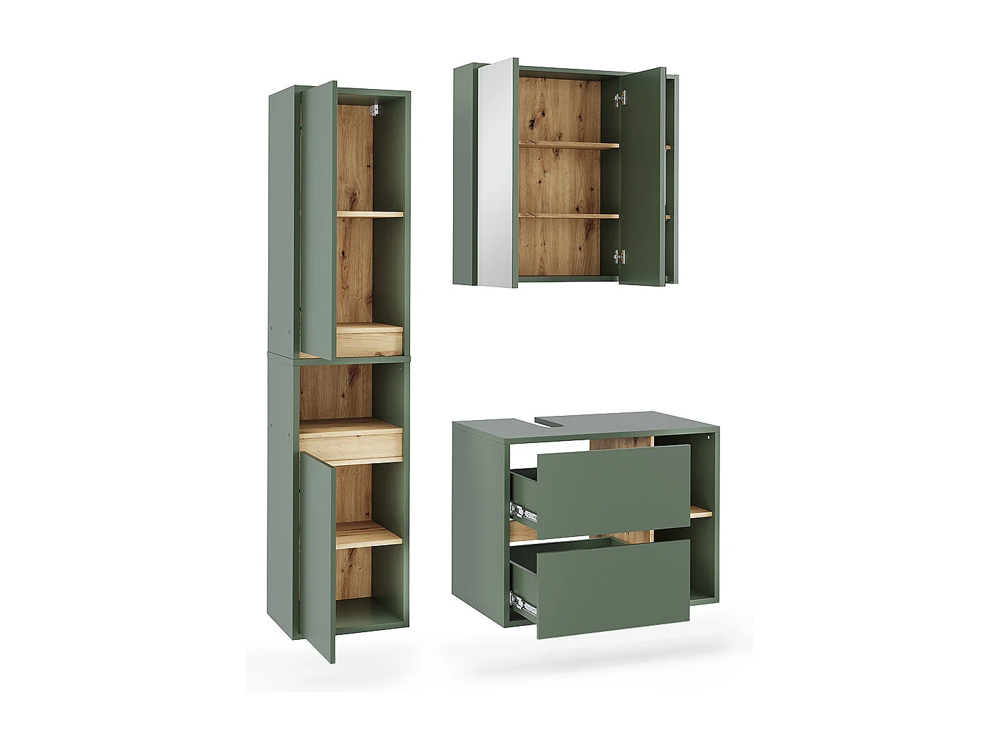 Ensemble de meubles de salle de bain vert/artisan 80x46x60 viola