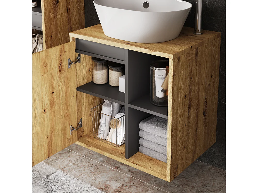 Ensemble de meubles de salle de bains artisan/gris 60x45.5x60 viola