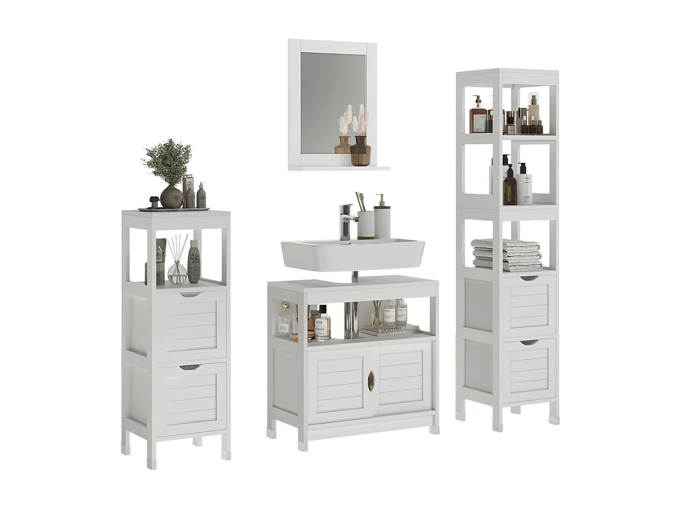 Set di mobili da bagno bianco 60x30x60 vilda